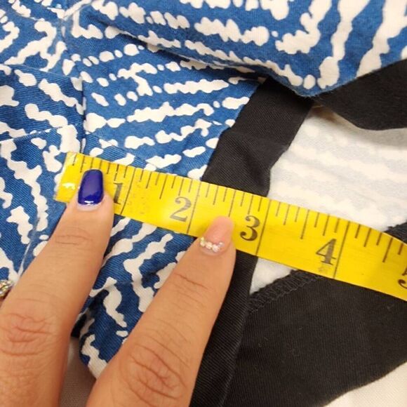 JCrew Y2K Geometric Blue Women's Shorts Size 0 - Picture 6 of 9